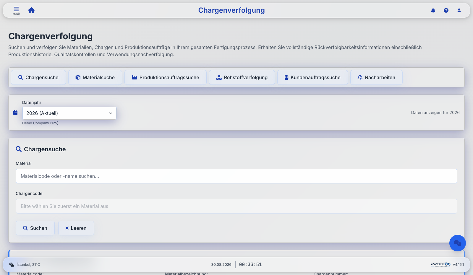 Prodex lot tracking with multiple search paths