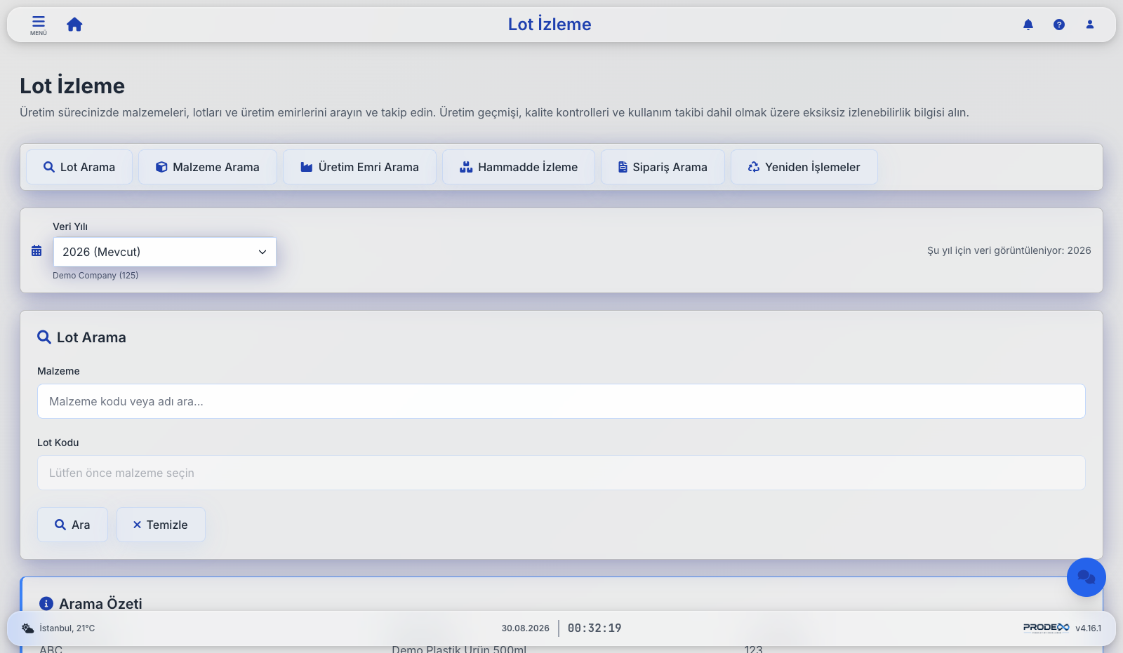 Prodex lot tracking with multiple search paths