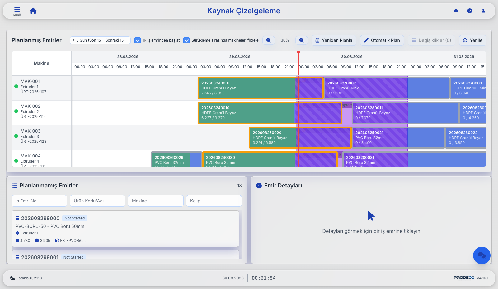 Prodex drag-and-drop resource scheduling Gantt