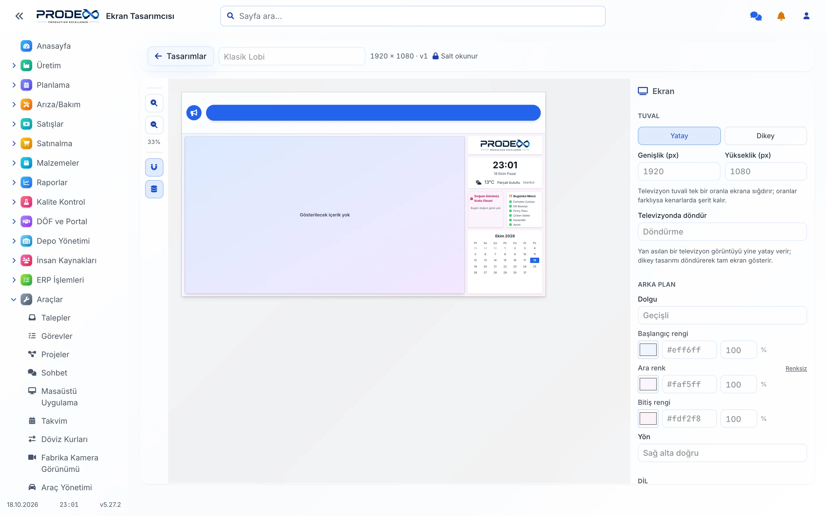 Prodex screen designer